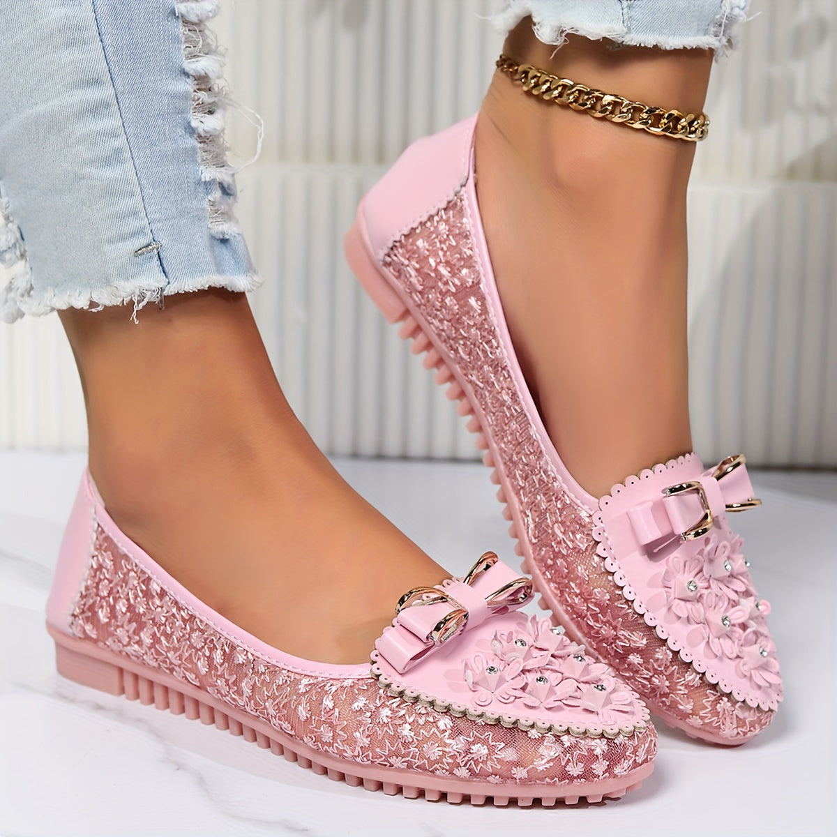 Floriva™ – Mocassin Femme Été Élégant & Confort Souple Fleurie