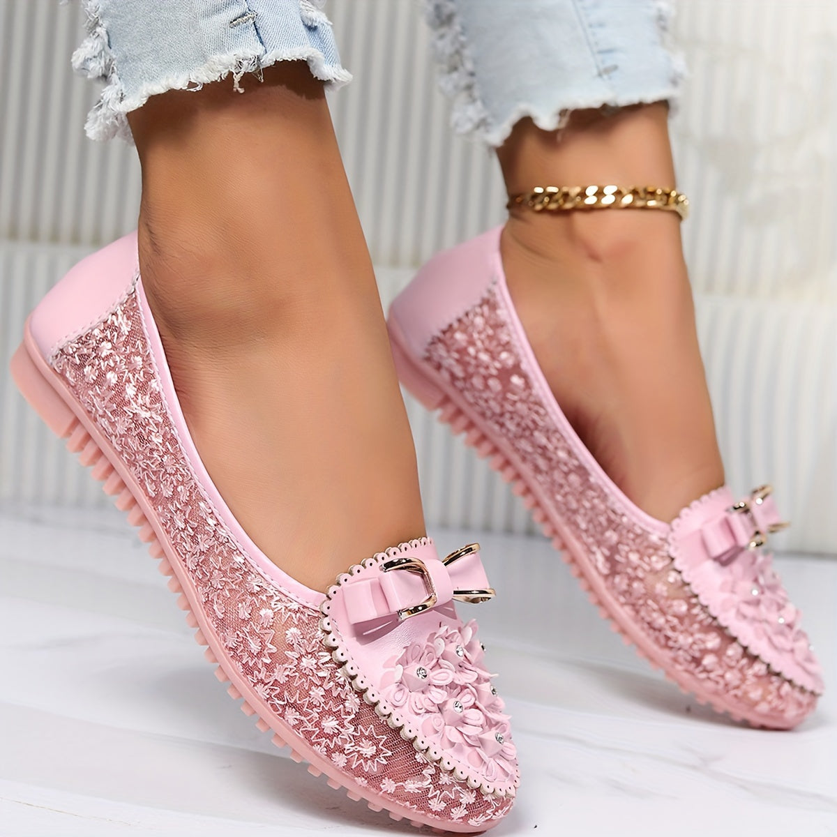 Floriva™ – Mocassin Femme Été Élégant & Confort Souple Fleurie