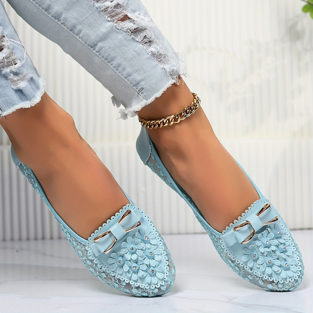 Floriva™ – Mocassin Femme Été Élégant & Confort Souple Fleurie