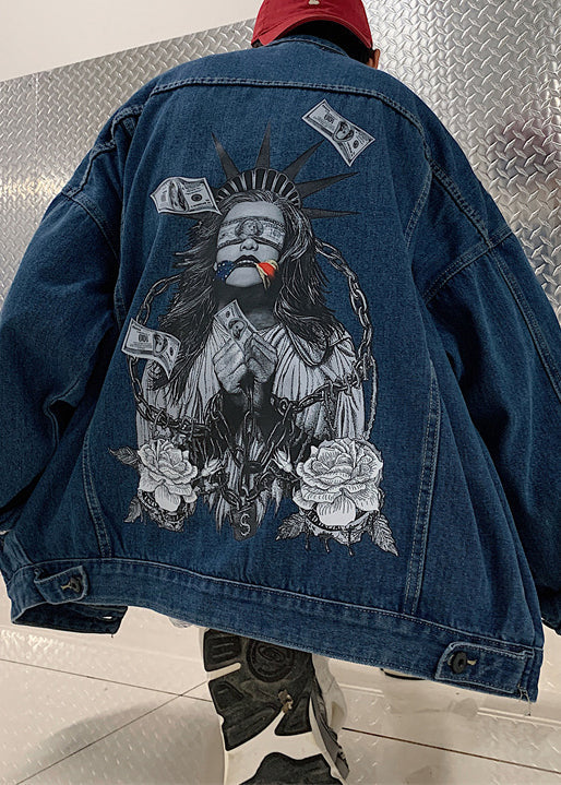 Dénim homme veste marine avec poches boutons printemps - EasyApparels