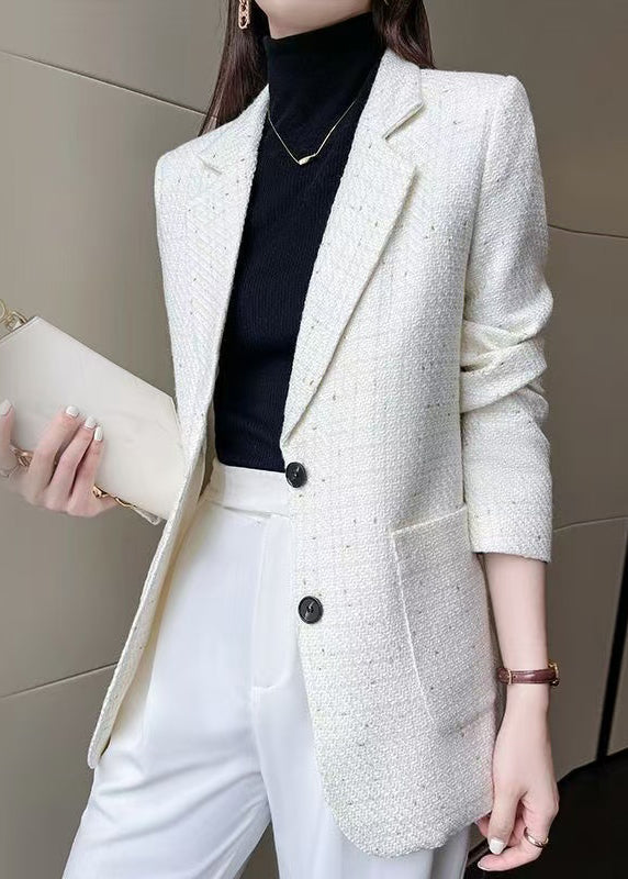 Manteau léger blanc en coton pour femme printemps - EasyApparels