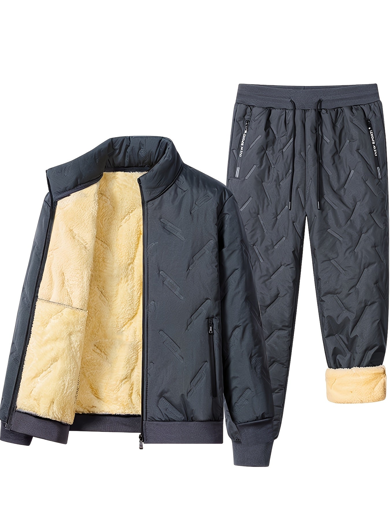 FrostFit™ Ensemble de Sportswear Homme | Veste & Pantalon Doublés Polaire