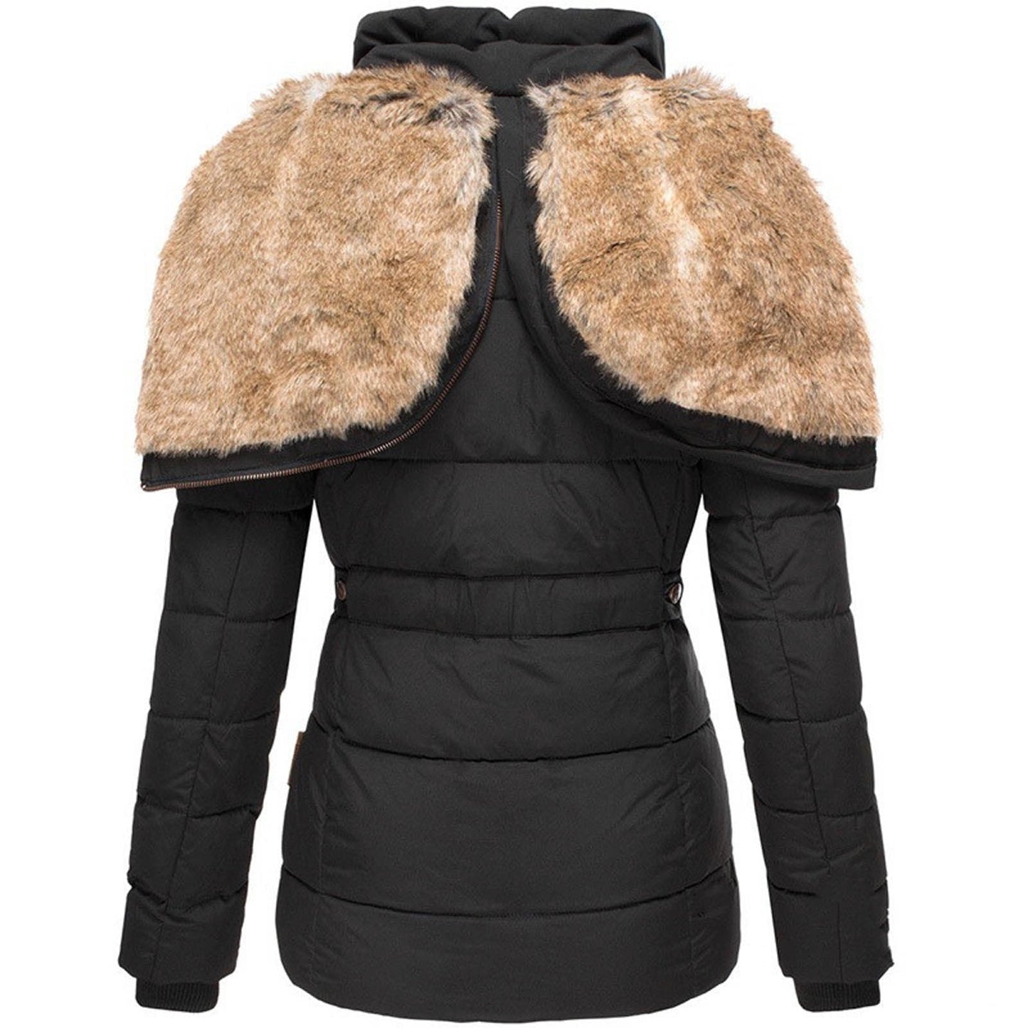 Manteau Femme Hiver Doux à Capuche Fourrée
