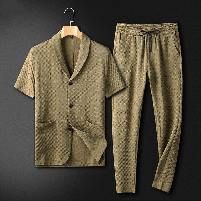 Ensemble décontracté 2 pièces chemise légère et pantalon casual