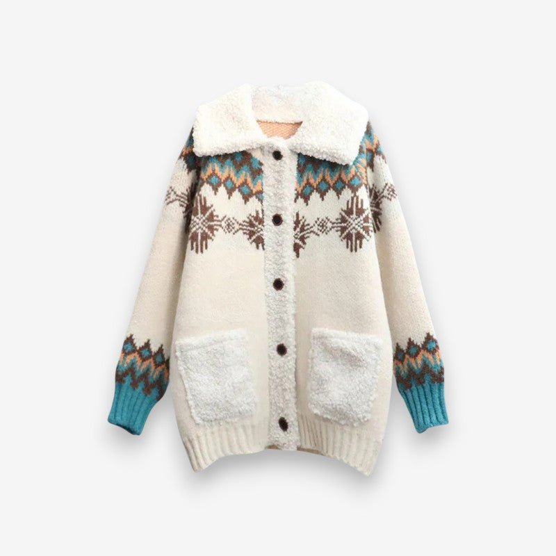 Cardigan Femme Col Montant Manches Longues Couleur Unie - PanierRoyale