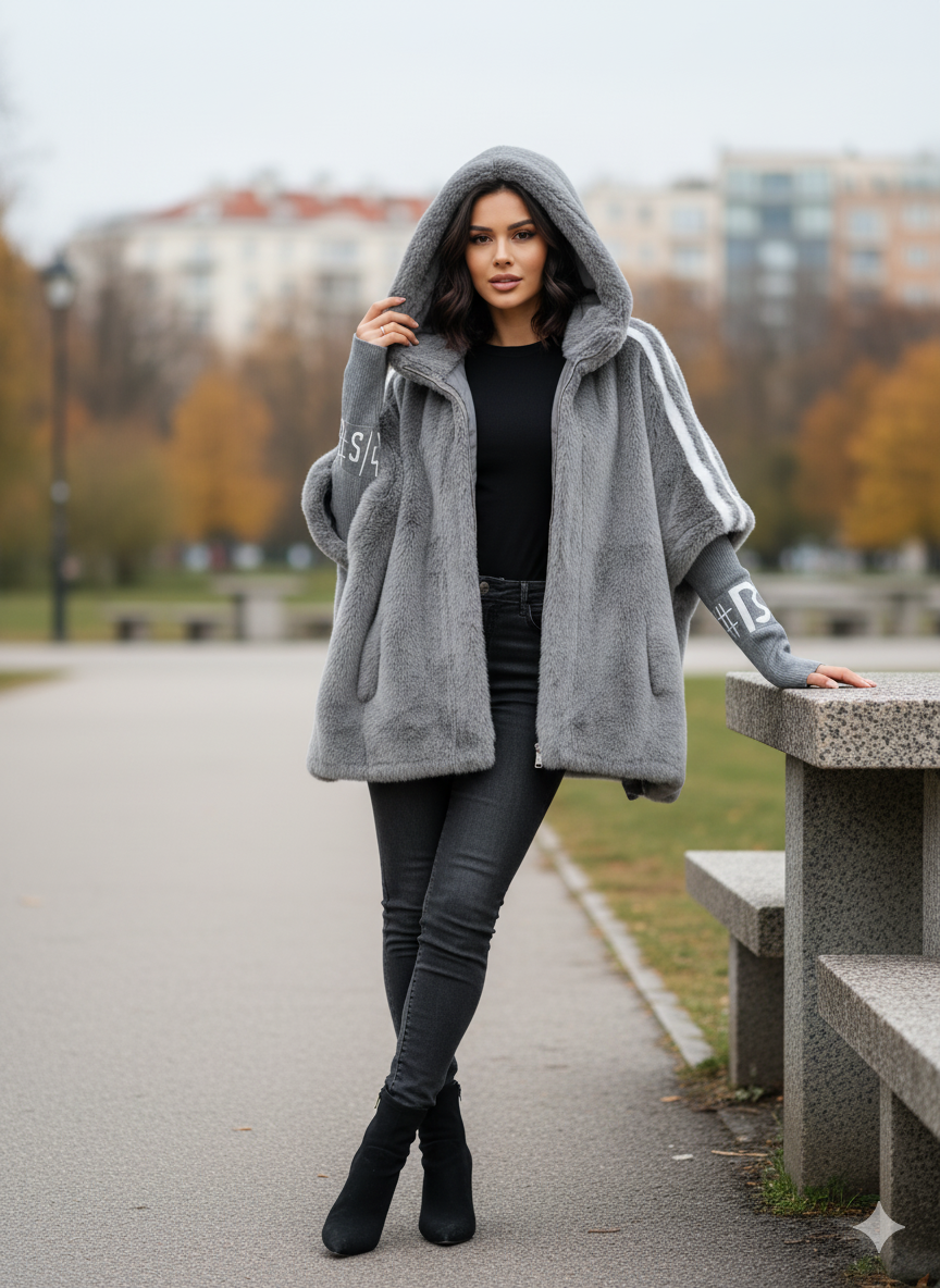 Manteau long en Fausse Fourrure Coupe Oversize Doux