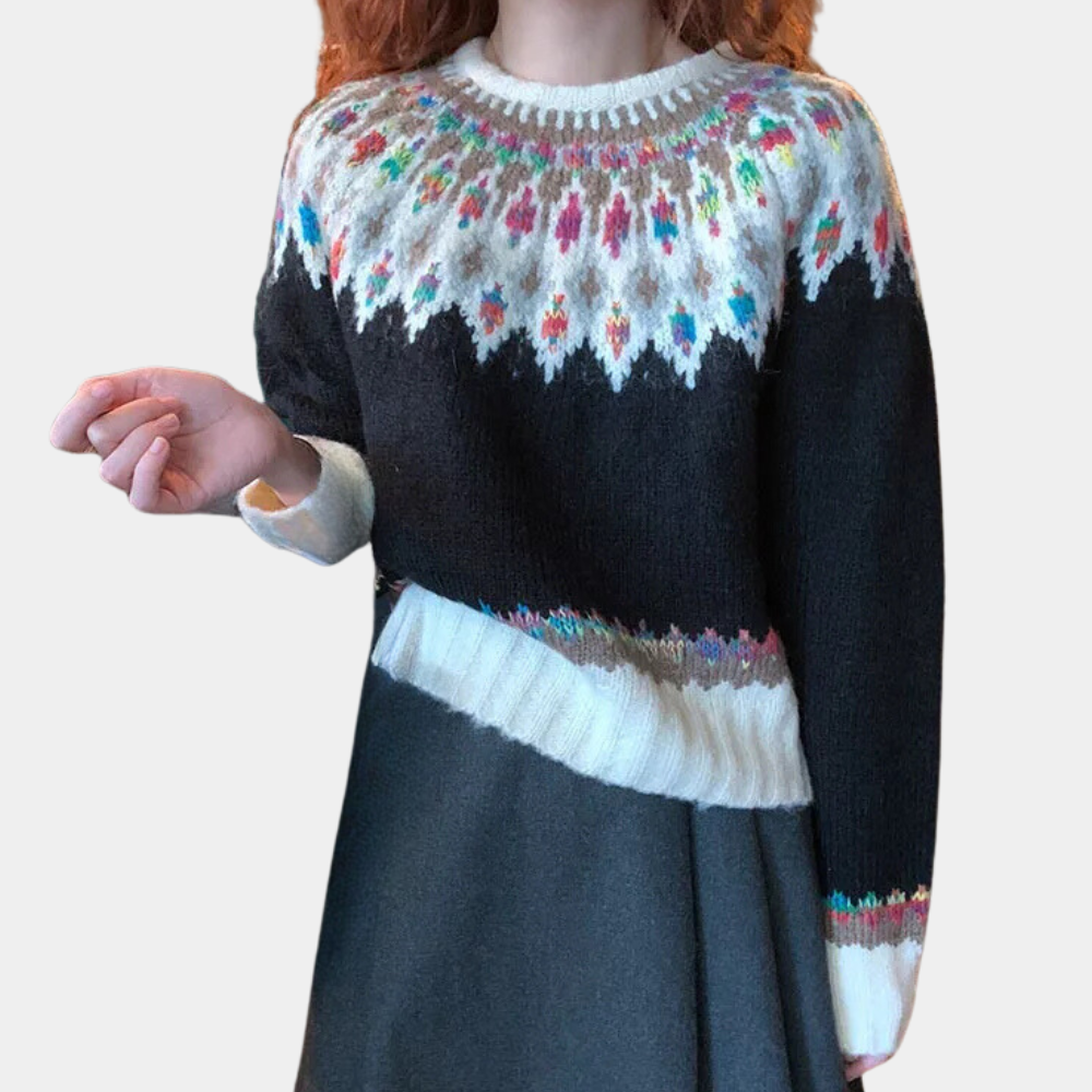 Pull Femme Tricot Élégant Rétro Chic - PanierRoyale