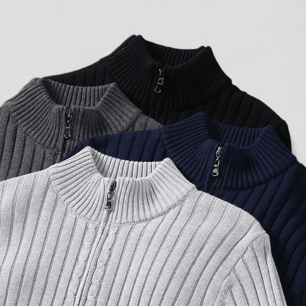 Gilet moderne en maille côtelée zippée pour homme 6