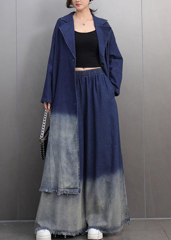 Jean denim marine taille longue pour automne - EasyApparels