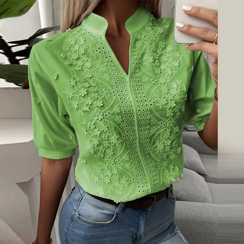 IzaElegance™ – Chemisier Femme Chic Confortable en Coton et Polyester-6