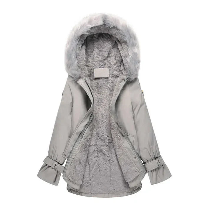 Parka Hiver Fourrure Manches Longues et Chaude