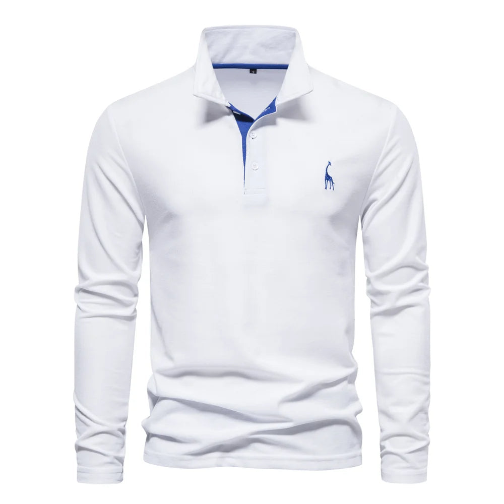 Polo homme pull à manches longues confortable