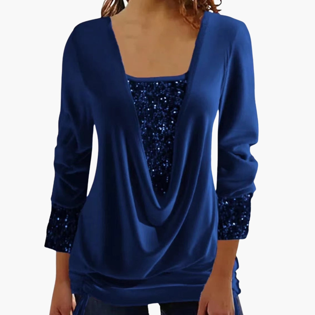 Corsage Femme Élégant Paillettes Scintillantes