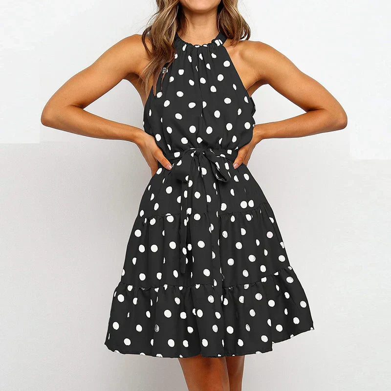 Variant image for Layla™ – Robe d'Été Femme Chic à Pois avec Jupe Volante Ajustable-2