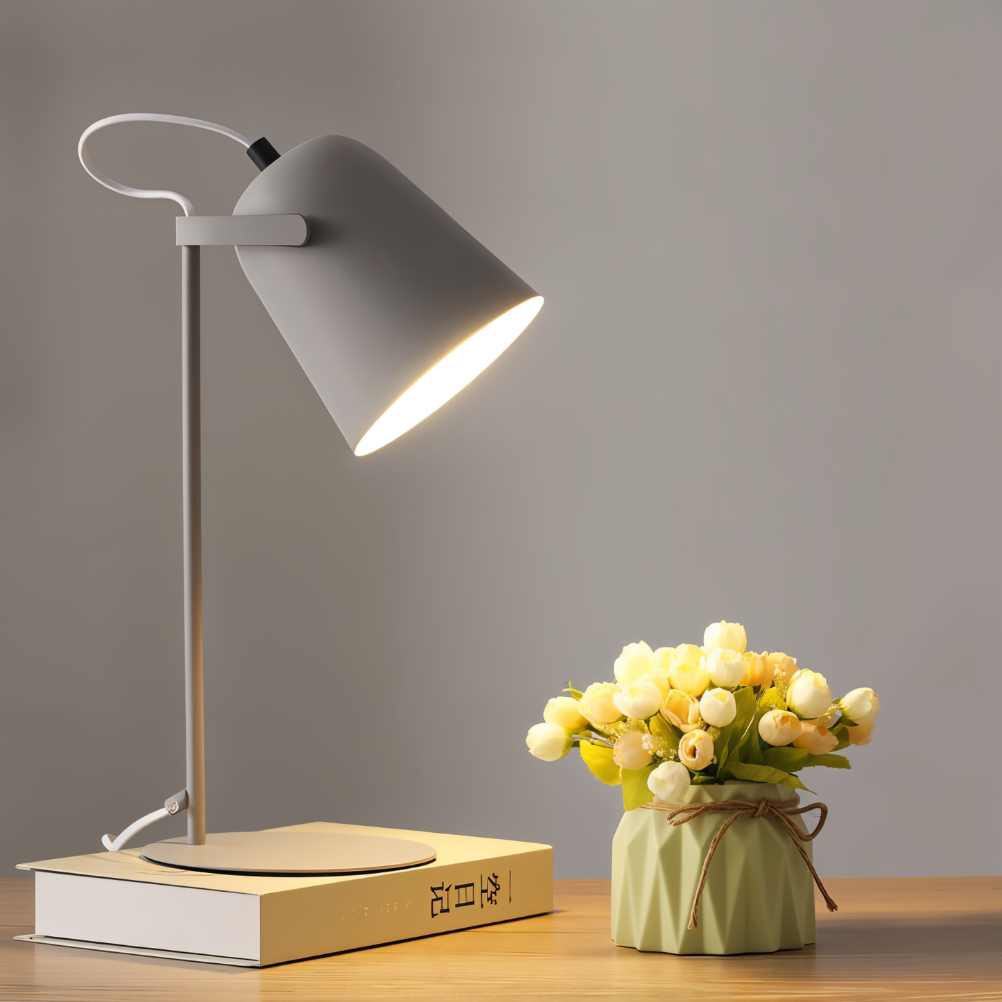 Lampe de Bureau Design Abat-Jour Blanc