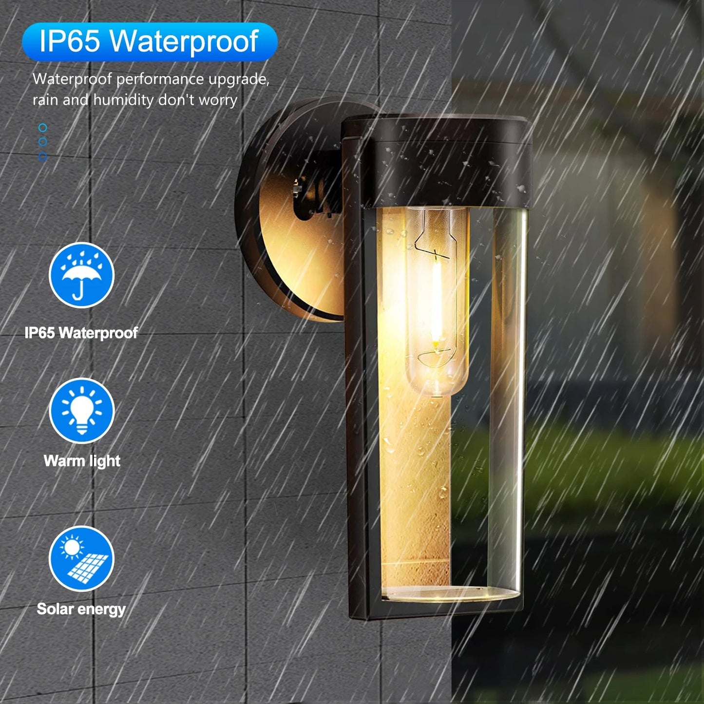 HorizonVue™ – Applique Murale Solaire Écologique Étanche IP65