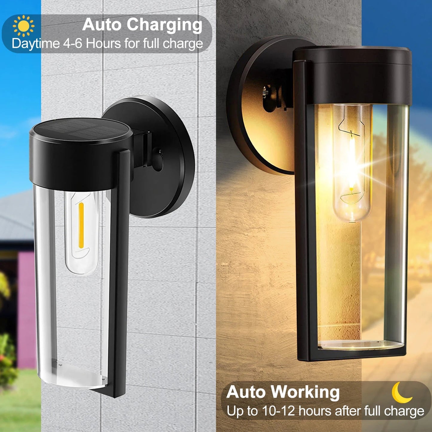HorizonVue™ – Applique Murale Solaire Écologique Étanche IP65