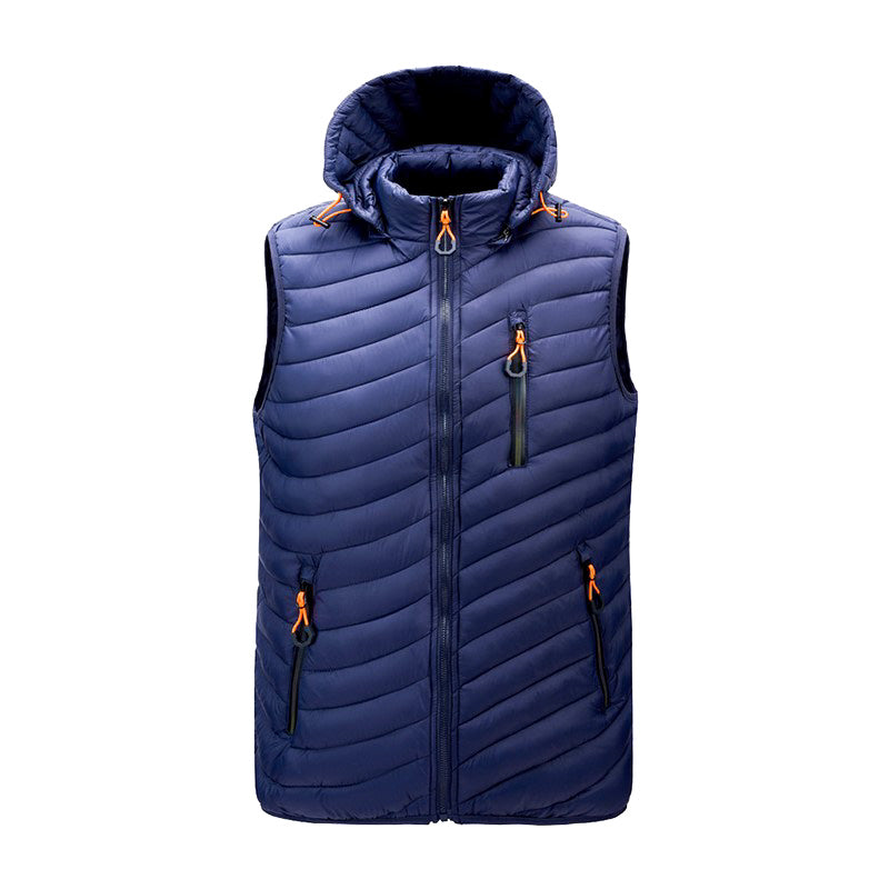 Gilet Homme Hiver Noir épais et chaud sans manches