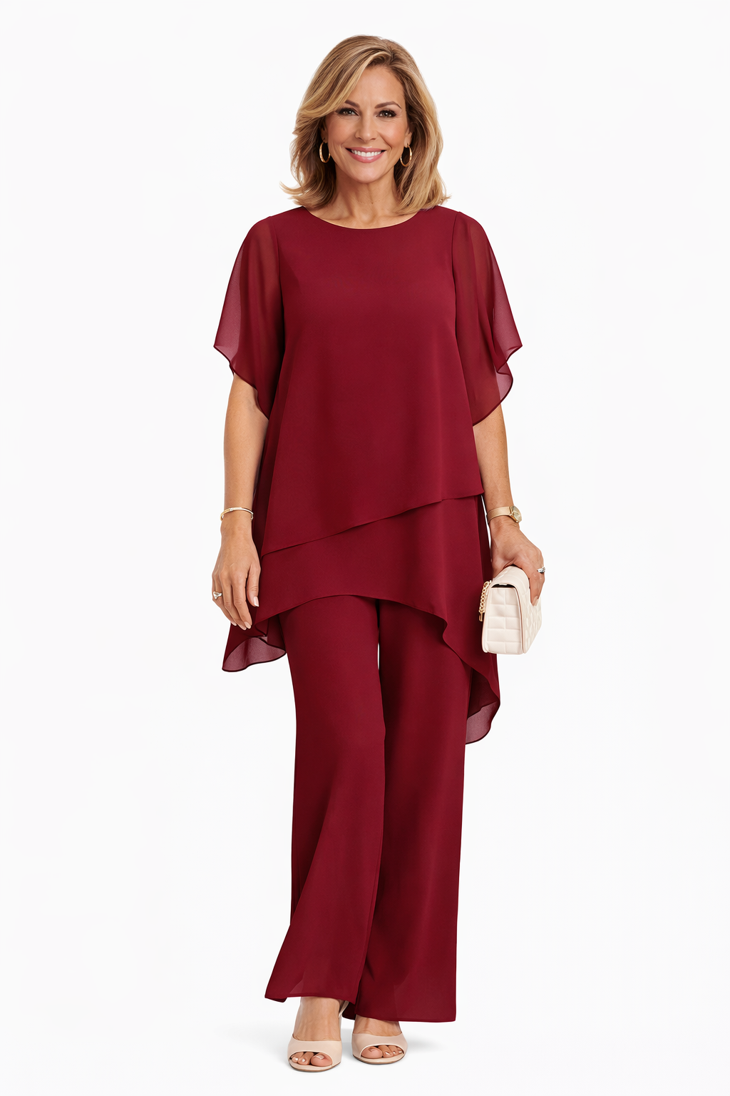 Ensemble Femme Pantalon Large Fluide Coupe Élégante