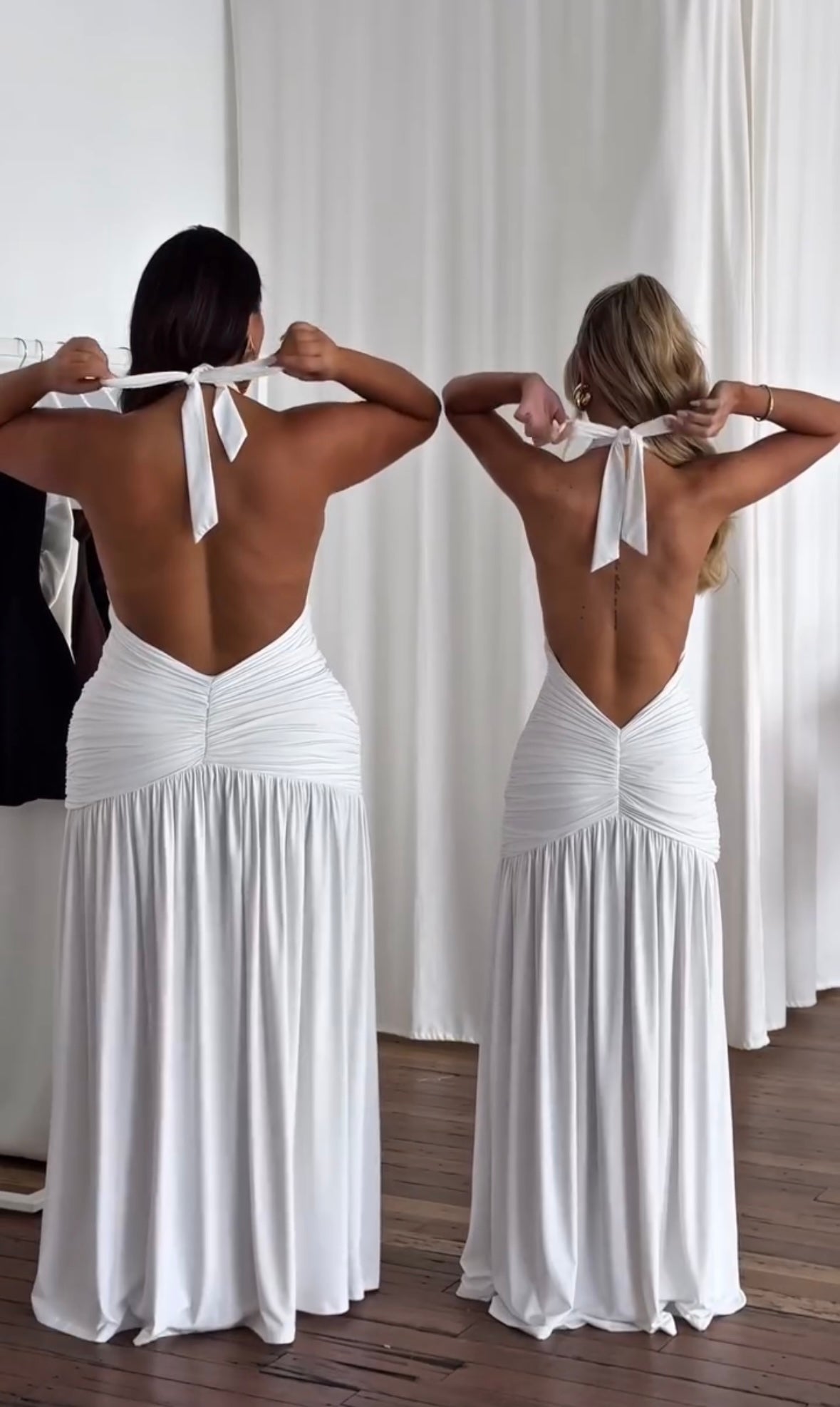 Robe Longue Femme Soirée Dos Nu Décolleté Plongeant Fente