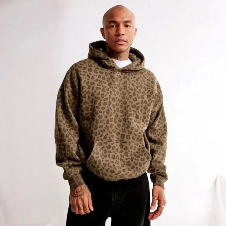Sweat à Capuche Homme Motif Animal Noir - PanierRoyale