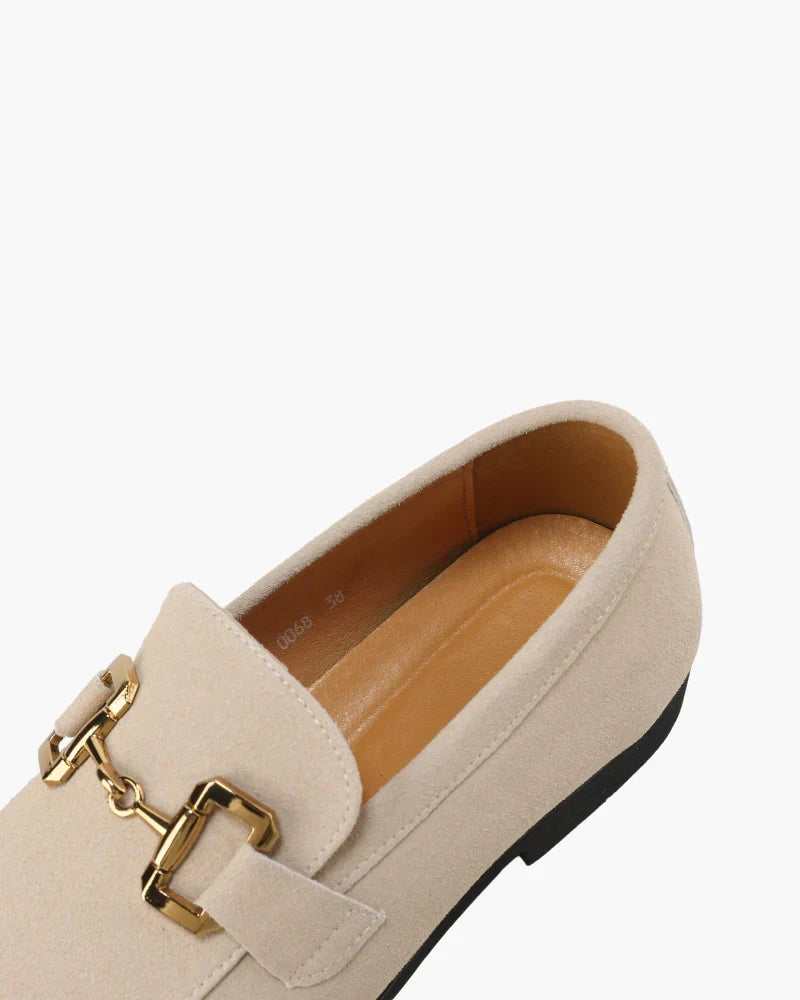 Loafer Homme Cuir Velours Élégant avec Détail Métal