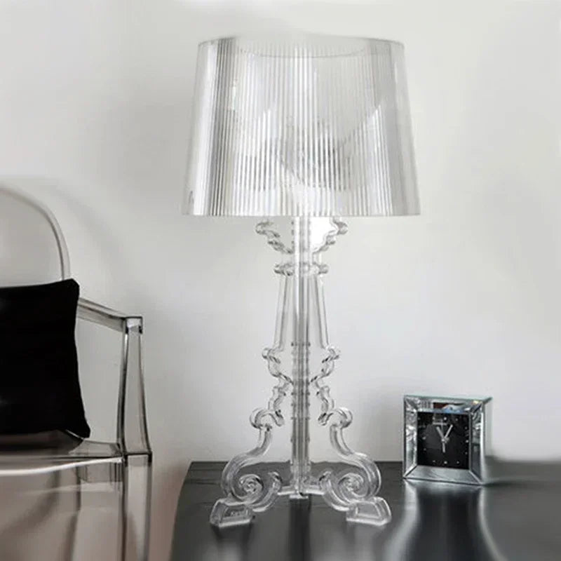 Lampe de Table Design en Bronze avec Abat-Jour