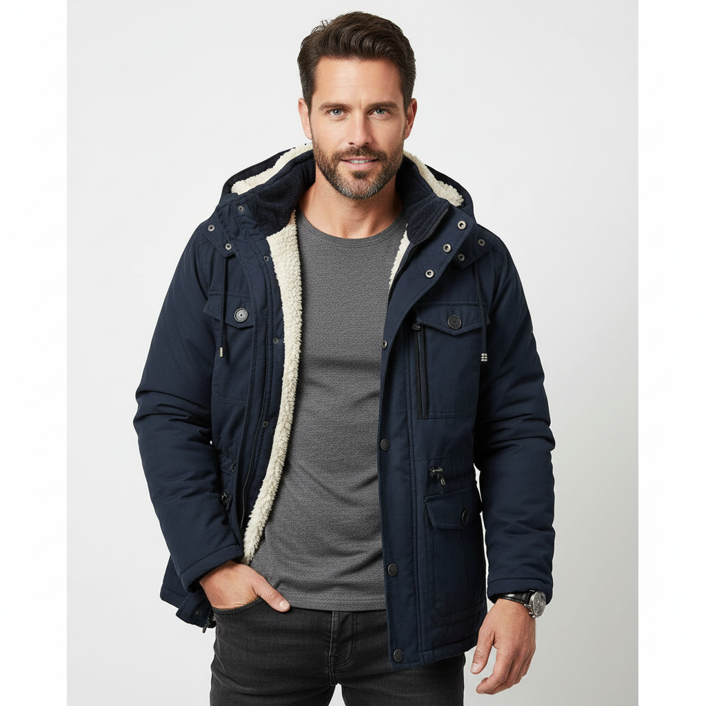 Parka Homme Hiver Veste à Capuche Militaire Style Casual