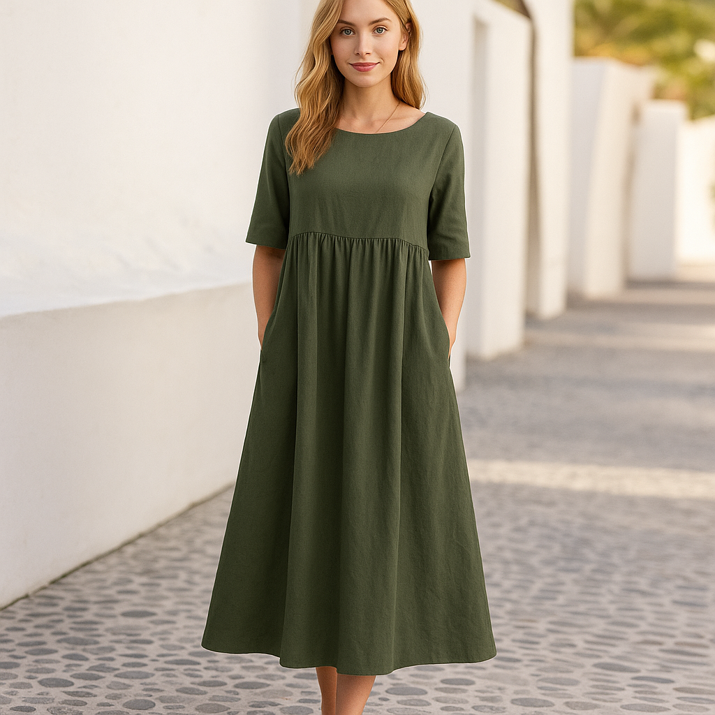 Ivanna™ – Robe Longue Femme Confortable et Élégante en Coton Léger