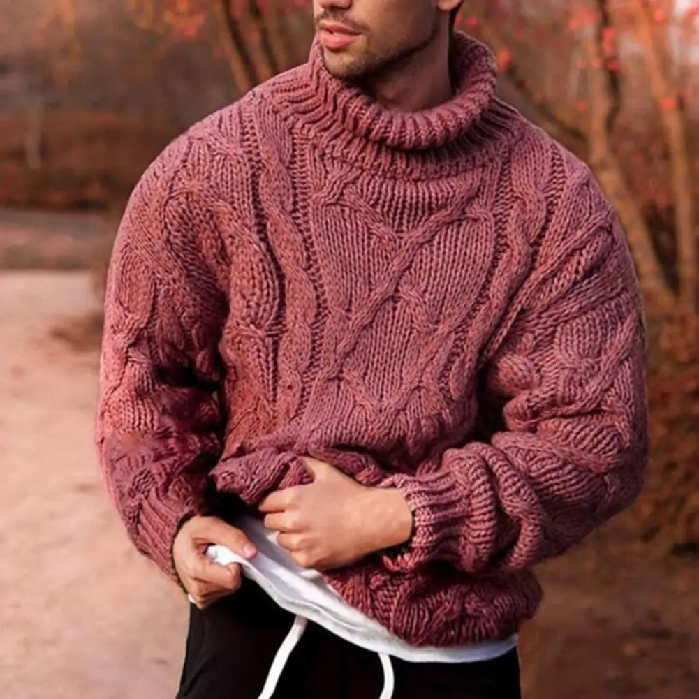 Pull en Maille Épaisse pour Homme Hiver