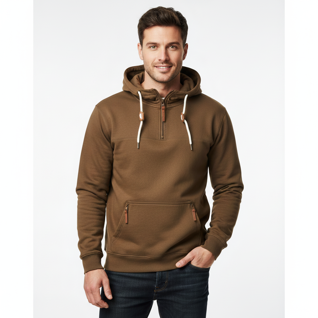 Sweat à capuche homme hiver chaud et confortable avec poches