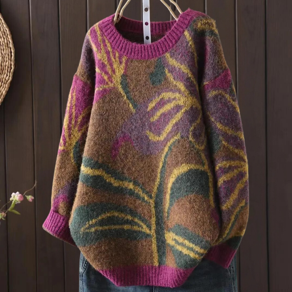 Pull Fleurs Floral Élégant pour Femme - PanierRoyale