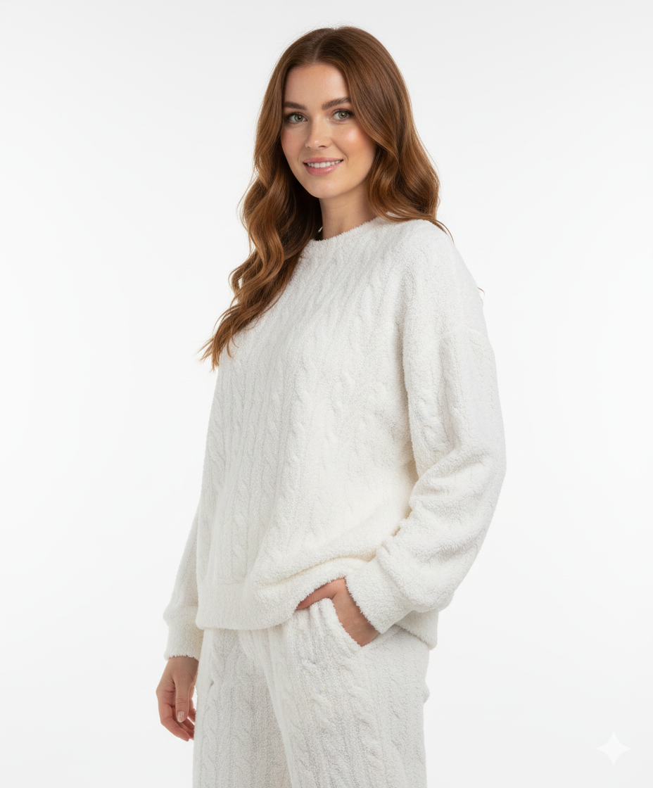 Pyjama Hiver Unisexe Doux et Chaud Rouge Corail