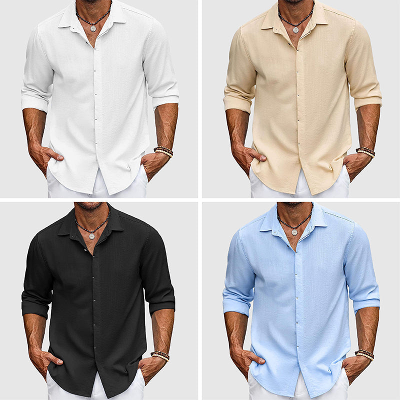 Chemise Lin Homme Élégante en Couleurs Tendance