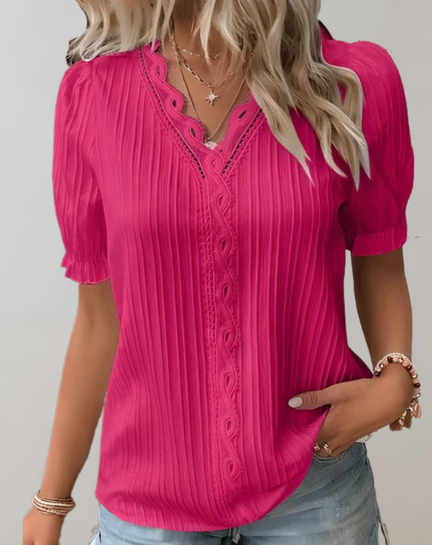 Blouse Femme Plissée Élégante et Décontractée