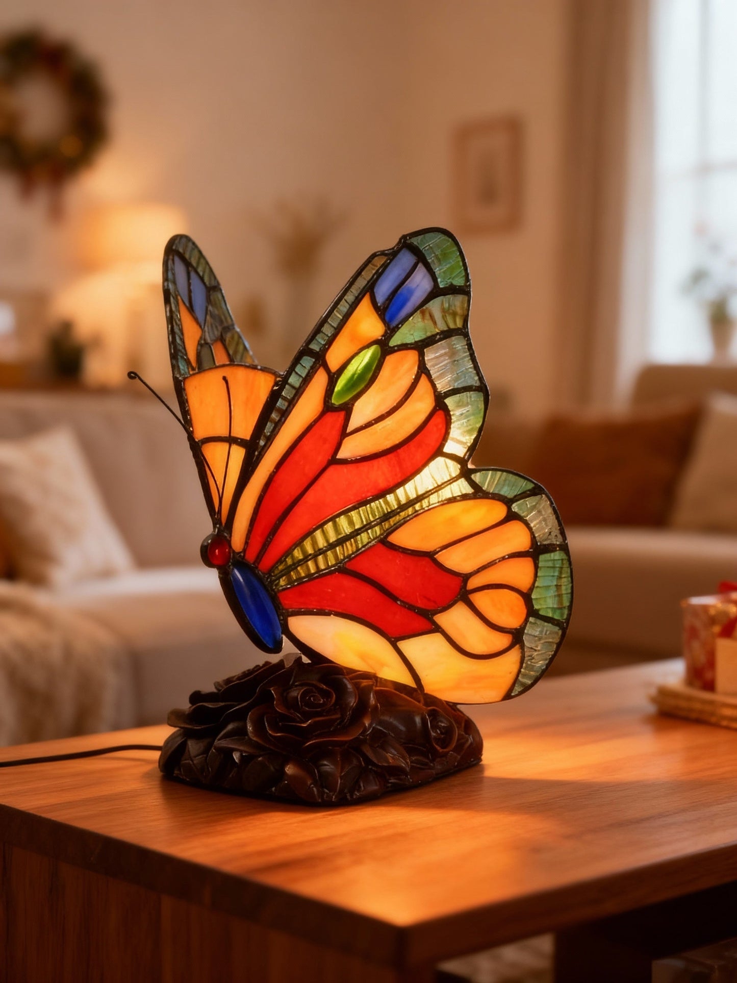 Lampe de Table LED Papillon Décorative Style Art Déco - PanierRoyale