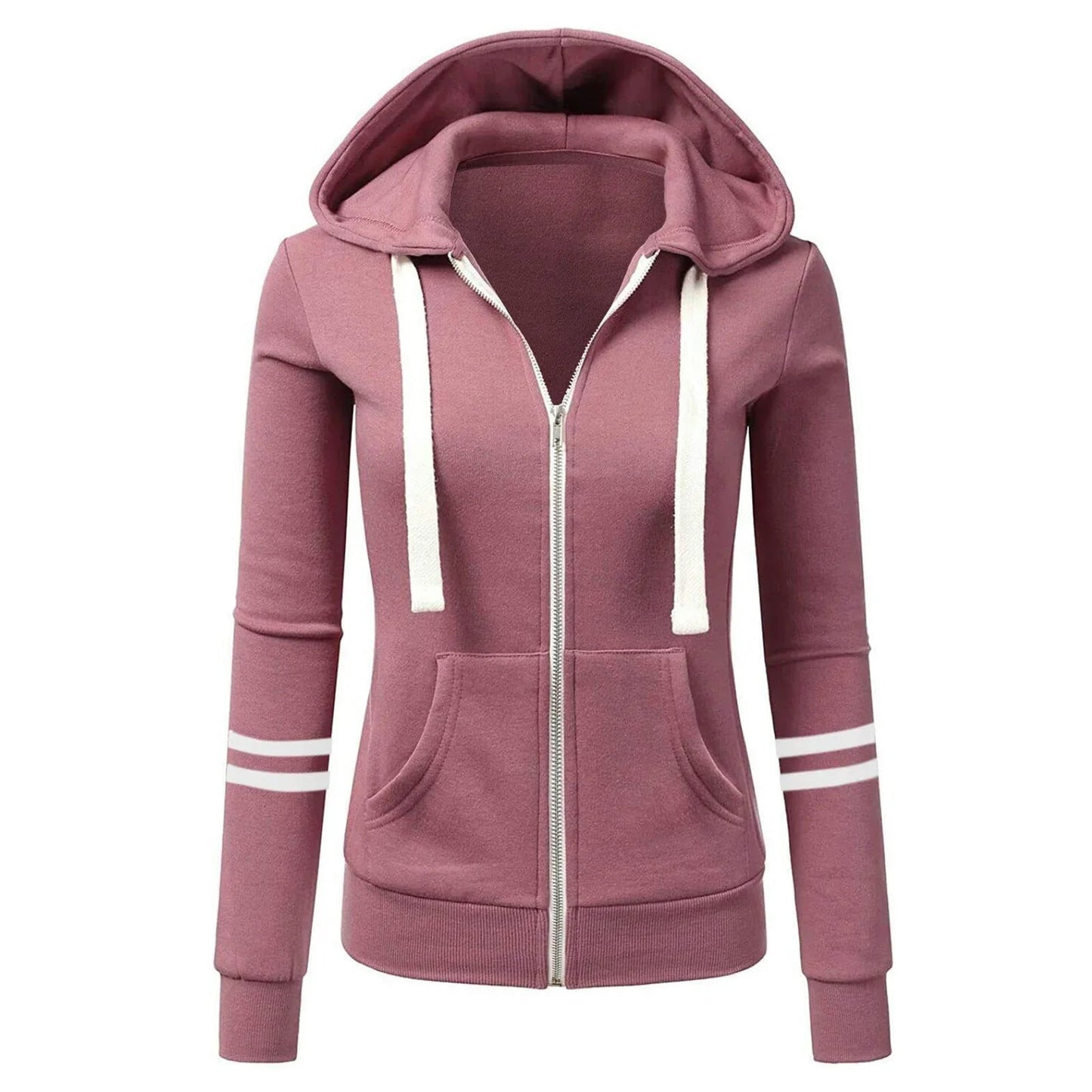 Veste Femme Streetwear à Capuche avec Fermeture Éclair