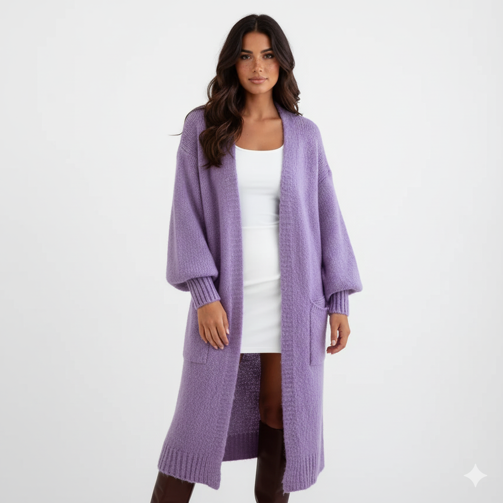Cardigan Femme Long et Doux avec Poches - PanierRoyale