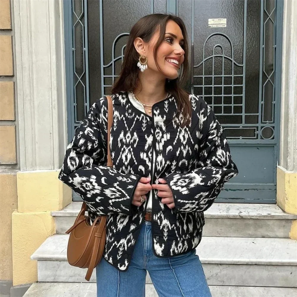 Veste Femme Hiver Élégante Noir et Blanche Taille Décontractée - PanierRoyale