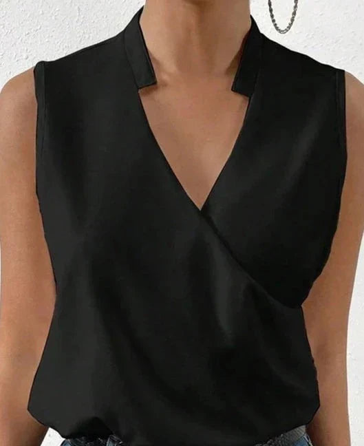 Lillia™ – Haut Femme Élégant Sans Manches en Tissu de Haute Qualité