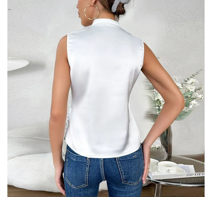 Lillia™ – Haut Femme Élégant Sans Manches en Tissu de Haute Qualité