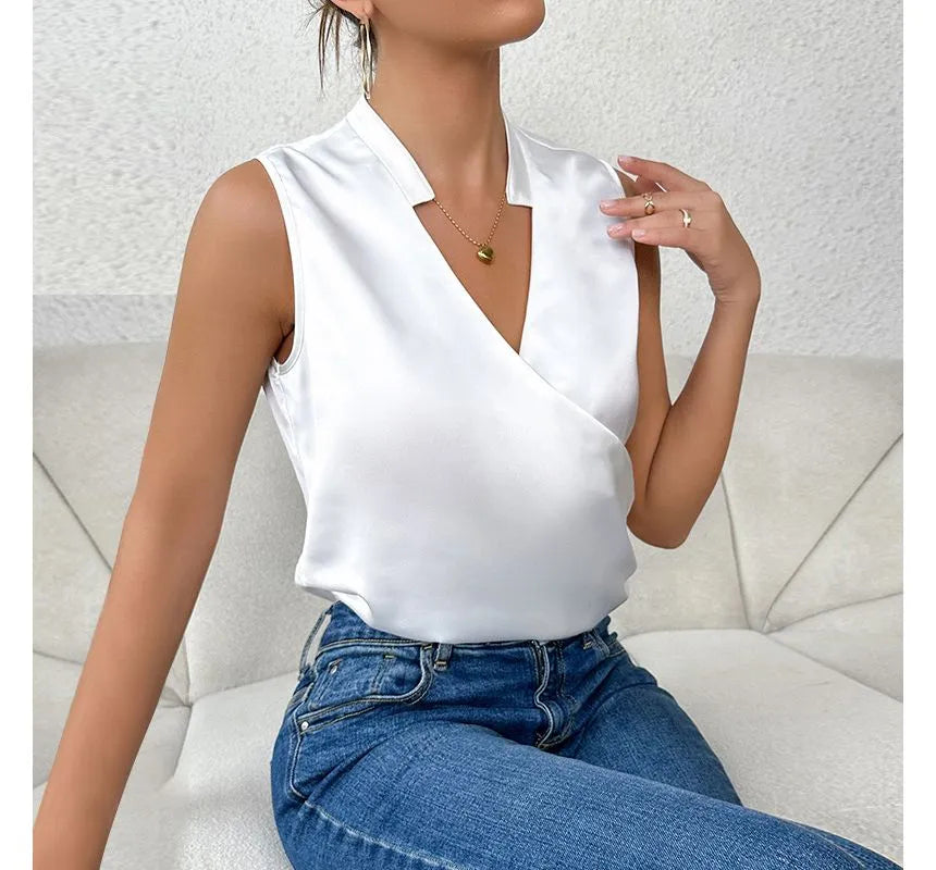 Lillia™ – Haut Femme Élégant Sans Manches en Tissu de Haute Qualité