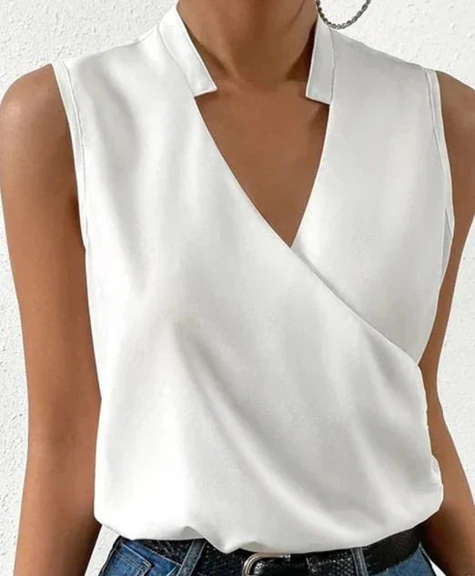 Lillia™ – Haut Femme Élégant Sans Manches en Tissu de Haute Qualité