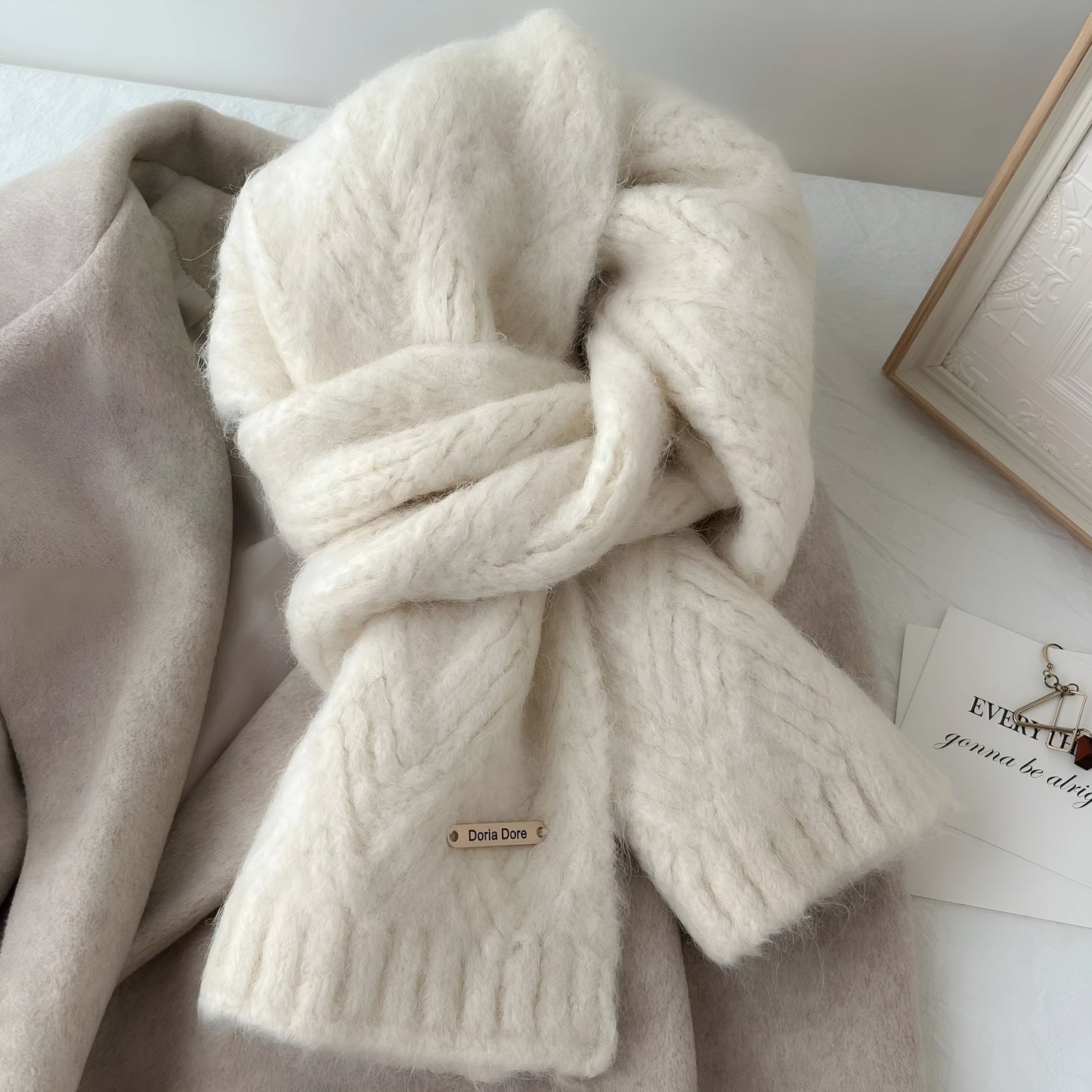 Écharpe Femme Maille Douce Mélange Laine Confortable