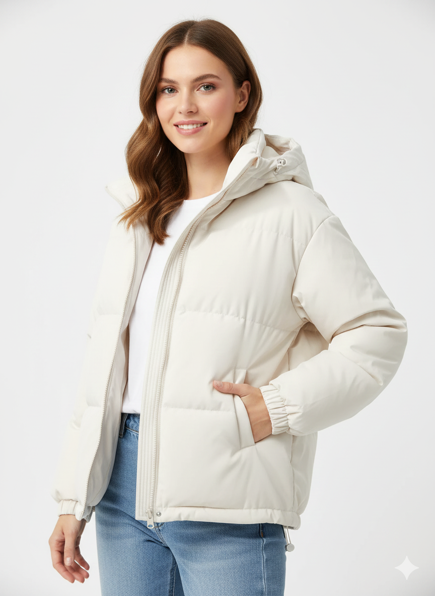 Manteau Hiver Femme Chic avec Capuche et Doublure Chaude