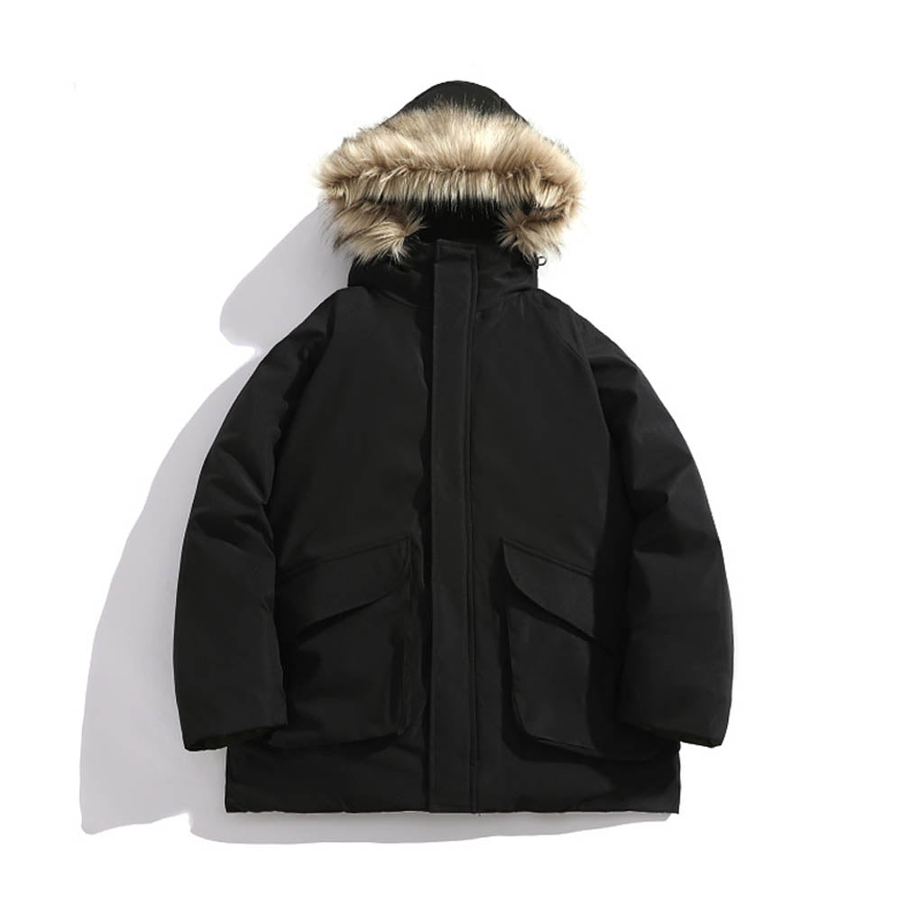 Parka Hiver Homme Élégant avec Capuche et Doublure Chaude
