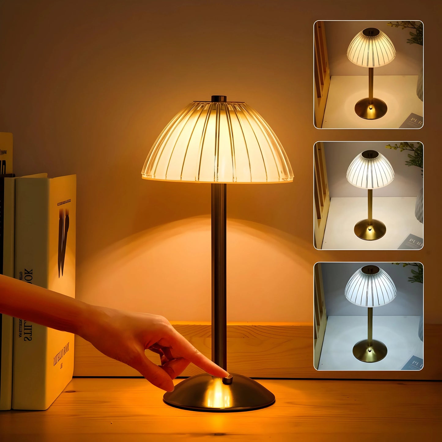 LioraGlow™ – Lampe de Table Sans Fil Rechargeable Design Élégant