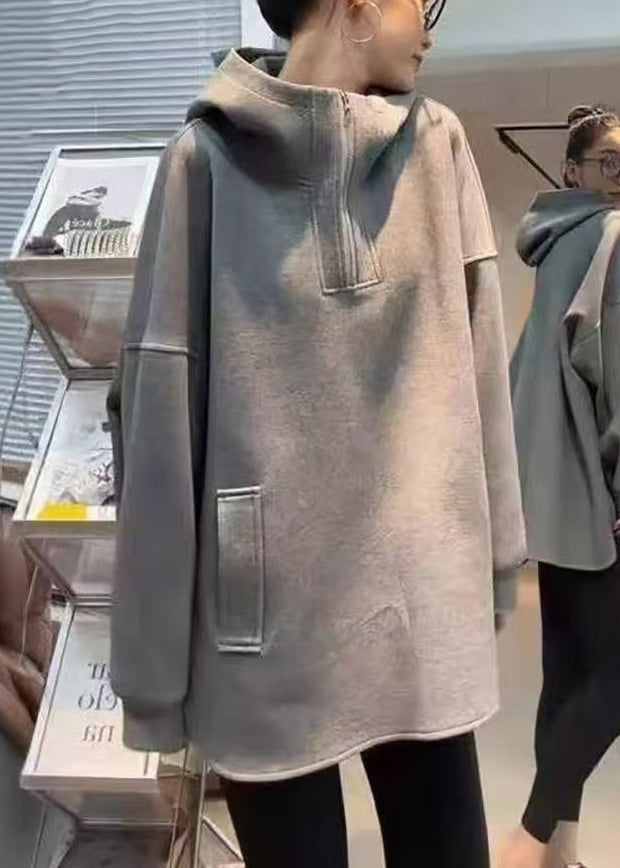 Doux Pulls Capuche Gris Coton Pour Printemps - EasyApparels