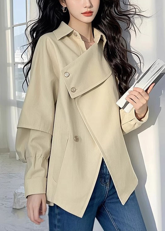 Longue veste kaki légère en coton pour automne - EasyApparels