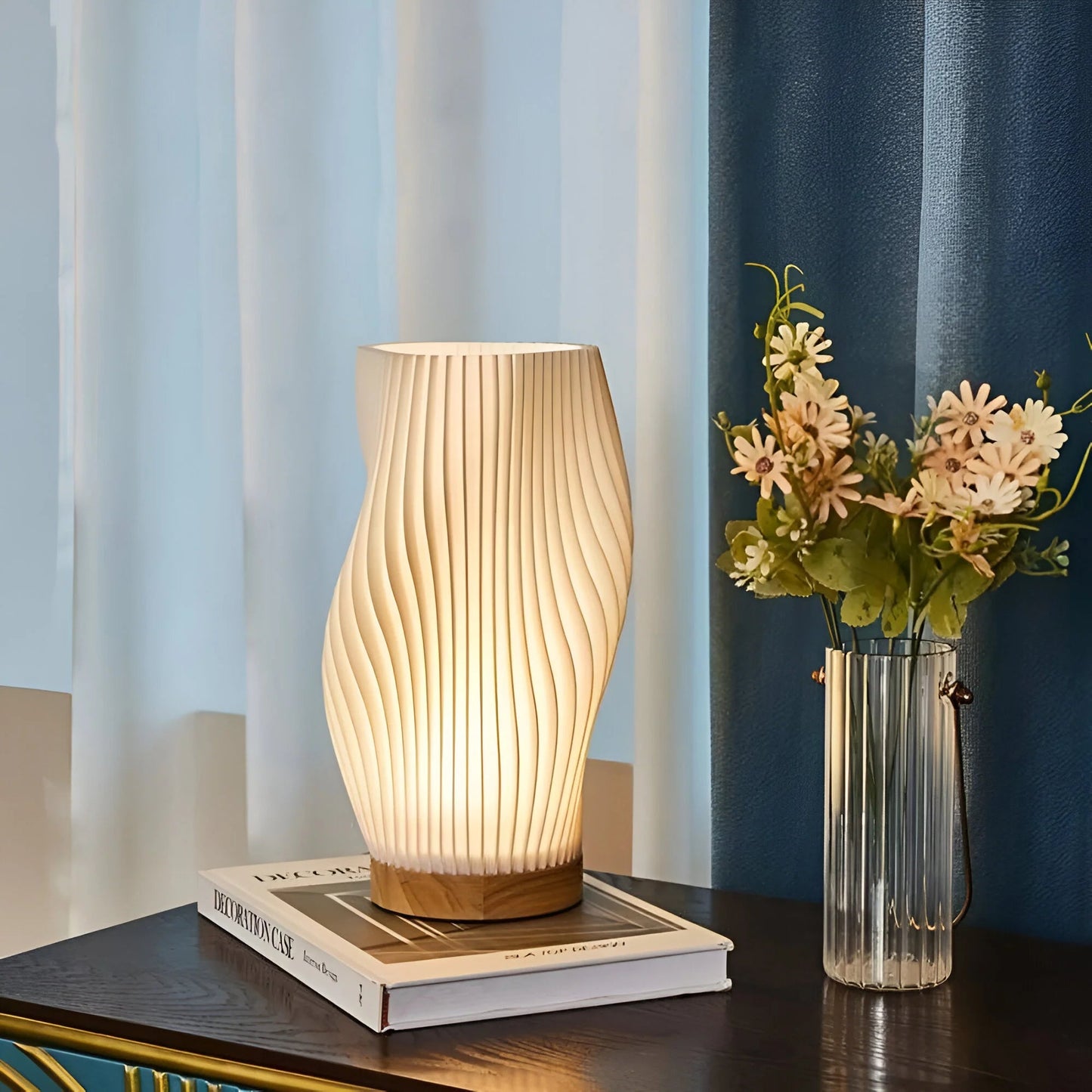 LumiHaven™ – Lampe de Table Dimmable Tactile en Bois Naturel